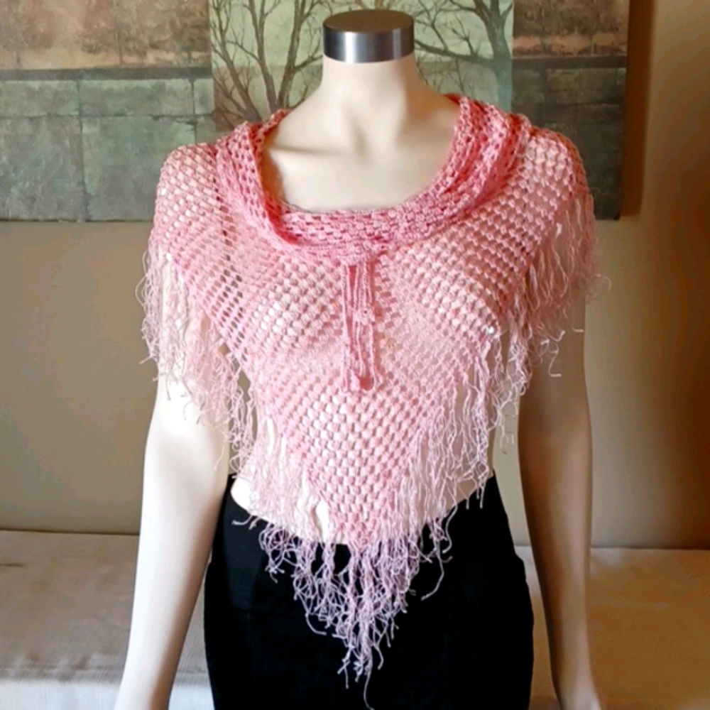 3 for $15 - Girls Pink Lacy Shawl/Wrap